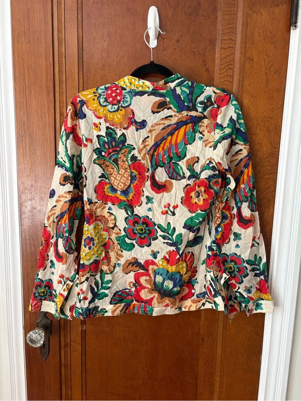Tory Burch Multicolor Floral Print Cotton Blouse - size 4